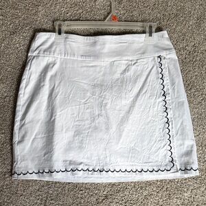 White Scallop Trim Mini Skirt